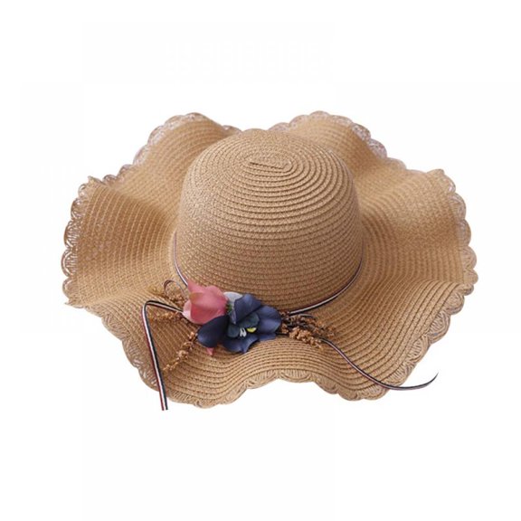 Eleanos Children Kids Sun Hat Girl Summer Floral Design Beach Straw Hats Flat Cap