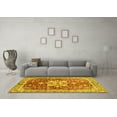 thumbnail image 3 of Ahgly Company Indoor Square Abstract Yellow Modern Area Rugs, 3' Square, 3 of 4