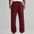 thumbnail image 7 of Stamzod Mens Sweatpants with Pockets Solid Color Elastic Waist Drawstring Gym Pants Men Activewear Casual Loose Straight Joggers for Running Training Workout Wine M, 7 of 7