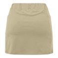thumbnail image 5 of Iugvhana Womens Skorts with Pockets Lightweight Tummy Control Plus Size Skorts for Women High Waist Solid Color Athletic Sports Skirt Shorts Khaki#02 XL, 5 of 5