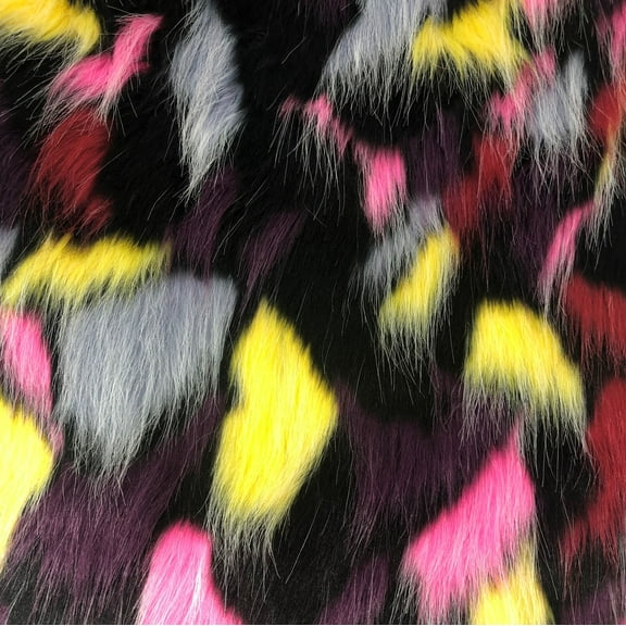 Onyx Eggplant Mikado Multi Patch Fur