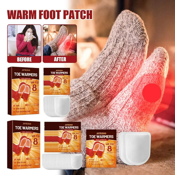 Dvkptbk Plastic foot warmers Toe Warmers with Adhesive Toe Warmers Adhesive Long Lasting Safe Natural Odorless Activated Warmers Up To 8 Hours of Heat Heated Insoles