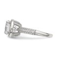 thumbnail image 3 of White Sterling Silver Ring Band Fashion Open Back Half Round Cubic Zirconia CZ, 3 of 4