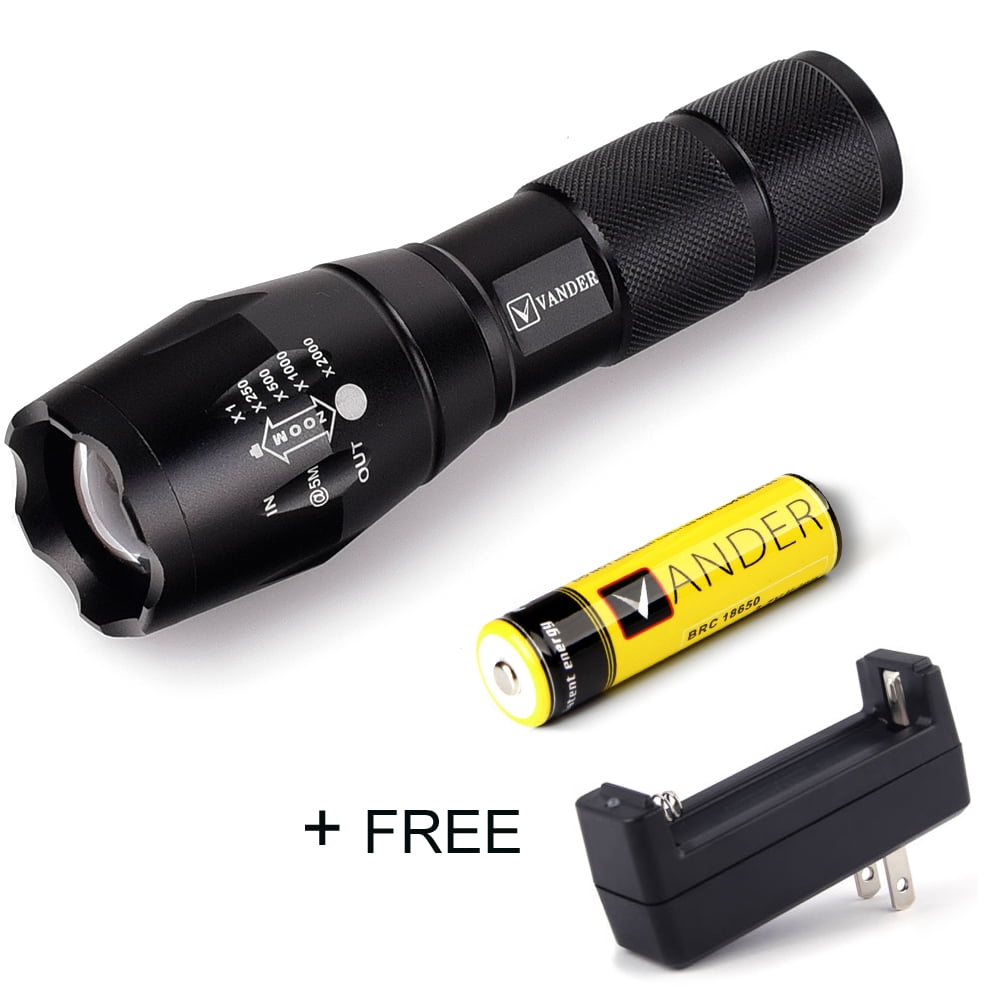2000 Lumen CREE XM-L T6 Zoomable Focus LED High Power Flashlight Lamp +Free 18650 Battery... by