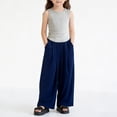 thumbnail image 2 of Ruyang Girls Wide Leg Pants Flowy Loose Fit Palazzo Pants for Kids Elastic High Waist Baggy Trouser Lightweight Casual Beach Bottoms, 2 of 7