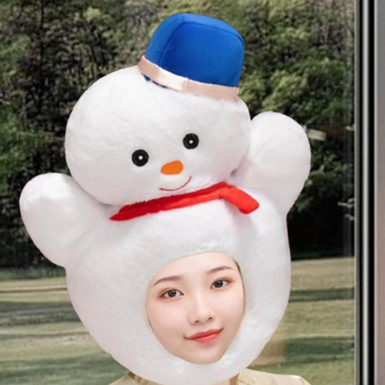 yuksok Snowman Hat Funny Selfie Hat Fancy Dress Headdress Xmas Decoration Plush Cap for