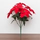 thumbnail image 4 of Naiovety Flor de Pascua artificial Flores rojas grandes Cabeza Ramo Flor de Pascua roja Arbustos Ramos Adornos para árboles de Navidad Flores artificiales rojo 7 tenedores, 4 of 6
