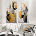 thumbnail image 1 of Designart "Retro Possibility Circular Energy II" Modern Geometric Wall Art Set Of 2 - Modern Yellow Canvas Set For Living Room Decor, 1 of 6