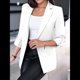 thumbnail image 5 of Blazer de Larga para Mujer, Informal, de Negocios, con Abertura Frontal, para Trabajo y Oficina. M, 5 of 6