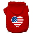 thumbnail image 3 of Mirage Pet American Flag Heart Screen Print Pet Hoodies Blue Size Sm, 3 of 10
