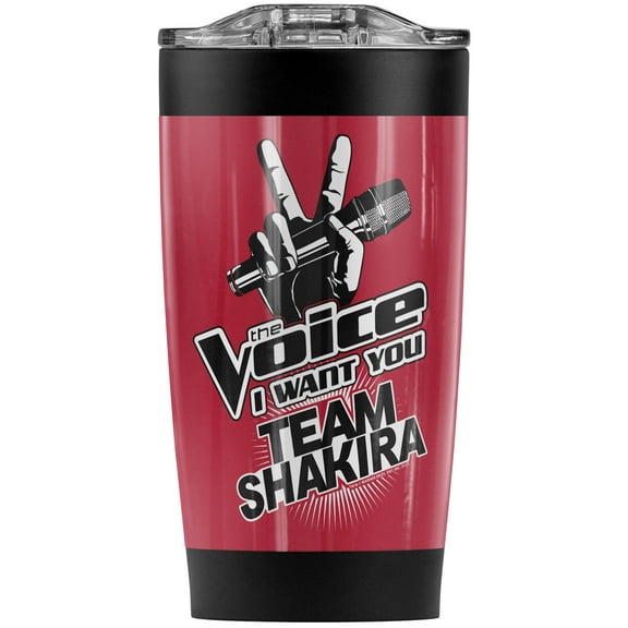 The Voice/Team Shakira Stainless Steel Tumbler 20 oz Coffee Travel Mug/Cup, Vacuum Insulated & Double Wall with Leakproof Sliding Lid | Great for Hot Drinks and Cold Beverages
