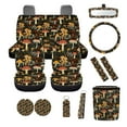 thumbnail image 2 of XYZCANDO Jungle Mushroom Car Seat Cover Steering Wheel Cover Keychain Lipstick Cover Center Mirror Cover Car Trash Can Coasters Seat Belt Cover Personalized Fits Small Sedans, Mini SUVs, 2 of 5