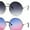 [2-Pack] Gold Smoke & Blue Purple, variant on Classic Oversize Joplin Style Hippie Round Circle Lens Sunglasses Gold Purple Pink