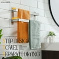 thumbnail image 4 of KOKOSIRI Hand Towel Bars 16 Inches Bathroom 2-Tiers Ladder Towel Rails Towel Holders Wall Mounted Towels Shelves Rack Brushed Stainless Steel, B5008BR-L16, 4 of 9