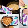 thumbnail image 5 of Yayeee Oven Mitts and Pot Holder Set of 2 Heat Resistant Kitchen Gloves Baking Hot Pad, Purple Drawing, 5 of 5