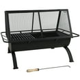 thumbnail image 3 of Sunnydaze Northland Grill 36" Rectangular Wood-Burning Black Finish Steel Outdoor Fire Pit, 3 of 17