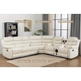 thumbnail image 4 of Hybition Faux Leather Living Room Set Modern Reclining Sectional Sofa Set -White, 4 of 9