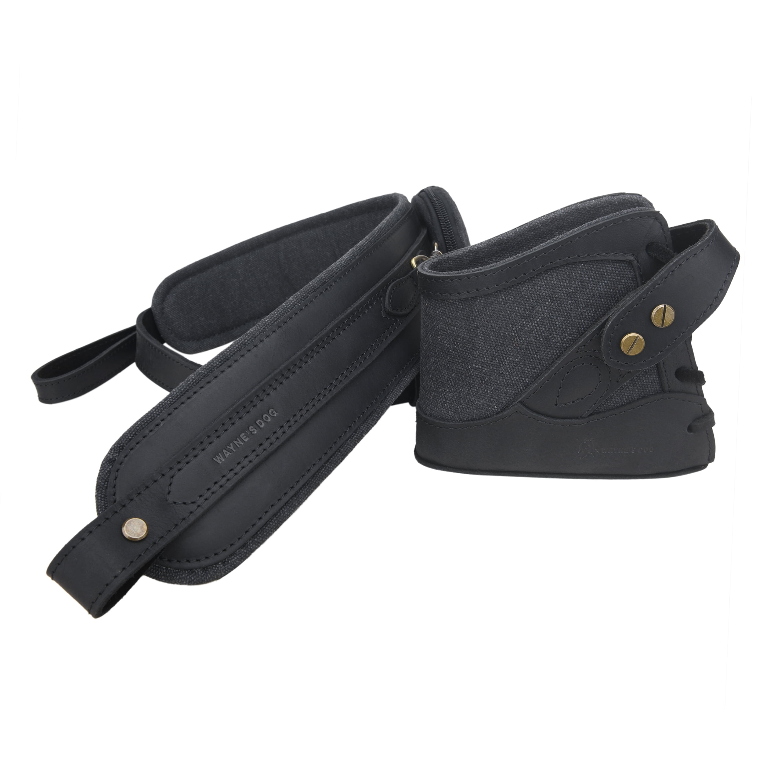 WAYNE'S DOG Vintage Canvas Leather Rifle Recoil Pad Buttstock with Gun Shoulder Sling Strap