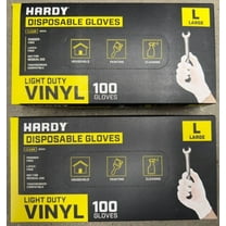 HARDY Vinyl Gloves, 100 Pack, Large (2 Boxes)