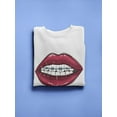 thumbnail image 3 of Red Lips Braces. Sweatshirt Women -Image by Shutterstock, Female 4X-Large, 3 of 4