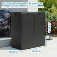 thumbnail image 2 of LINJH 62 Gallon Outdoor Double Trash Can, Waterproof Trash Can Cabinet for Outside, Resin Garbage Bin with Lid and Drip Tray for Easy Cleaning for Patios, Kitchens（Black）, 2 of 16