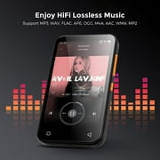 TIMMKOO 72GB MP3 Player with Bluetooth, 4.0 Full Touchscreen Mp4 Mp3 Player with Speaker, Portable Sound Mp3 Music Player with Bluetooth, Voice Recorder, Supports up to 512GB TF Card (Black)