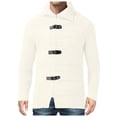 thumbnail image 1 of JHLZHS Softshell Jacket Men Turtleneck Sweater Mens Leather Button Long Sleeve Knit Cardigan Jacket Fringe Jacket 447, 1 of 4