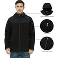 thumbnail image 4 of Men's Hooded Polar Fleece Jackets Big & Tall Full Zip Bonded Hoodie with Zip Pockets (Black, M), 4 of 5
