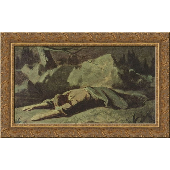 Christ in Gethsemane 24x17 Gold Ornate Wood Framed Canvas Art by Perov, Vasily