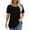 Y-Black, variant on UVN Women Tunic Tops Summer 3/4 Length Sleeve Blouses Casual Crewneck Shirt Pleated Loose Tops