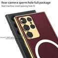 thumbnail image 5 of Plating Magsafe Case Compatible With Samsung Galaxy S23 Ultra, Magnetic Wireless Charging Leather Cover, 5 of 5