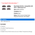 thumbnail image 2 of Rear Brake Pad Set - Compatible with 2015 - 2020 Acura TLX 2016 2017 2018 2019, 2 of 2