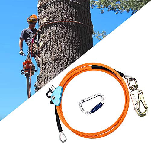SEAAN Steel Wire Core Flipline Kit 1/2?? x 12 ft Flipline for Tree Climbing  Lanyard with Triple Lock Carabineer Adjuster - Adjustable Fall Protection  