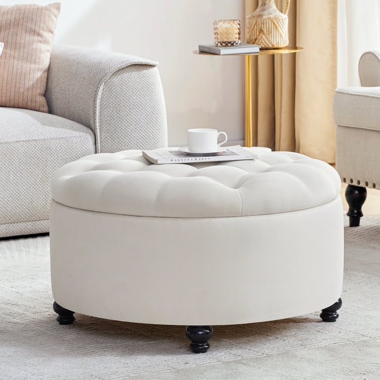 Upholstered ottoman on sale coffee table
