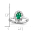 thumbnail image 2 of 10k Gold Wg Created Oval Emerald and Lab Grown Dias Fashion Ring 3.25mm Wide Ring for Women, 2 of 2