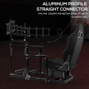 Supllueer 3060 Aluminum Racing Simulator Cockpit with Seat & Triple TV Stand Fits Logitech Thrustmaster for Fanatec and Moza