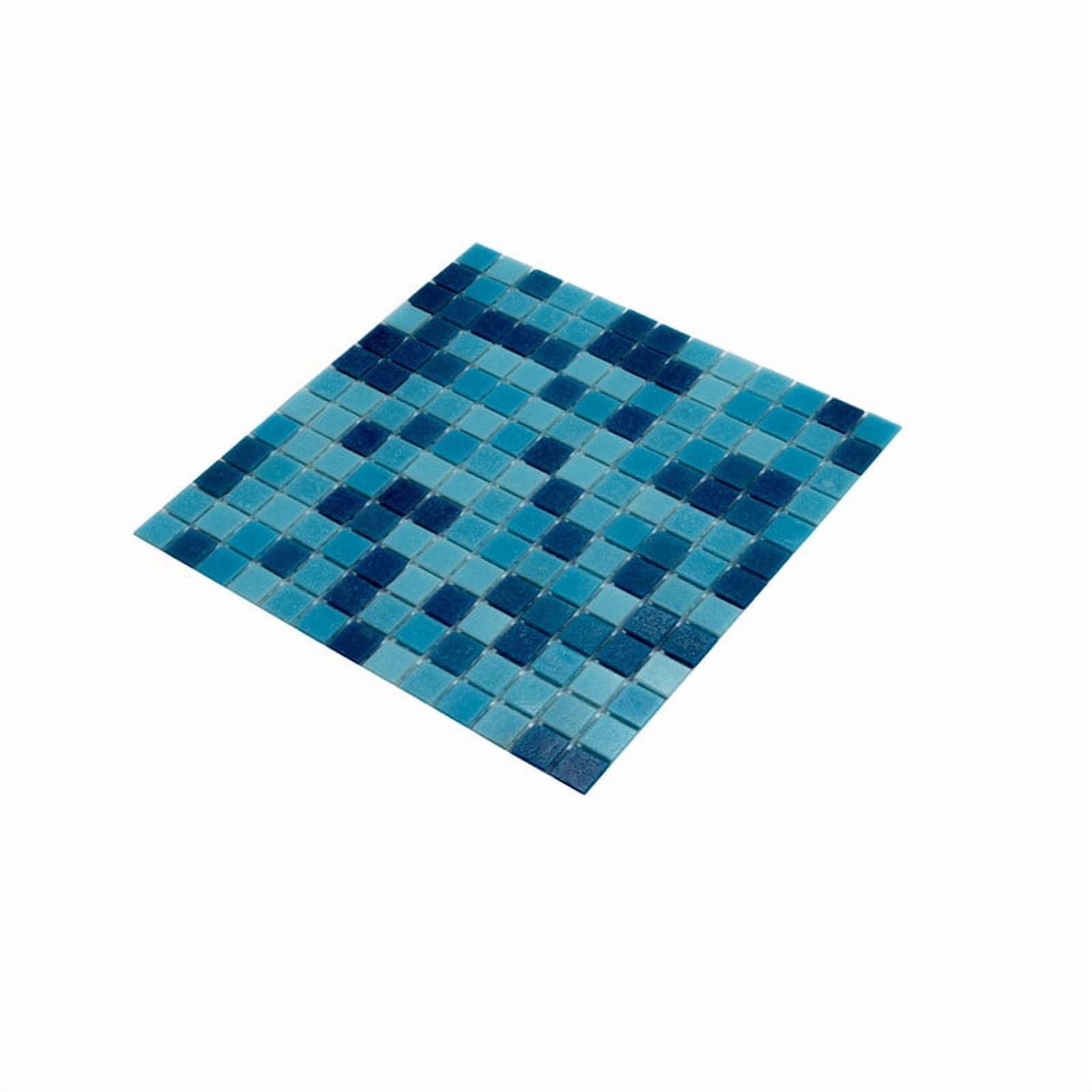 Mingles 12 in. x 12 in. Glossy Pacific Blue Glass Mosaic Wall and Floor Tile (20 sq. ft./case) (20-pack)