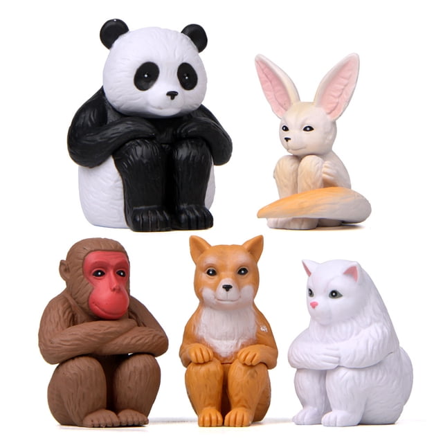 Set de esculturas de jardín de PVC con bonito animal panda, mono conejo