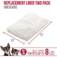 thumbnail image 2 of JJEAN-Replacement Liners for Travel Pet Carriers - Soft Absorbent Dog Kennel Pad with Waterproof Backing, Machine Washable Dog Crate Pads, 14.5x9.75in - 2 Pack, White, Small, 2 of 4