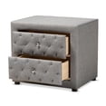 thumbnail image 3 of Baxton Studio Lepine Modern and Contemporary Gray Fabric Upholstered 2-Drawer Wood Nightstand, 3 of 8