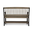 thumbnail image 6 of Eddie Rustic Acacia Wood Bench with Shelf, Gray and Black, 6 of 6