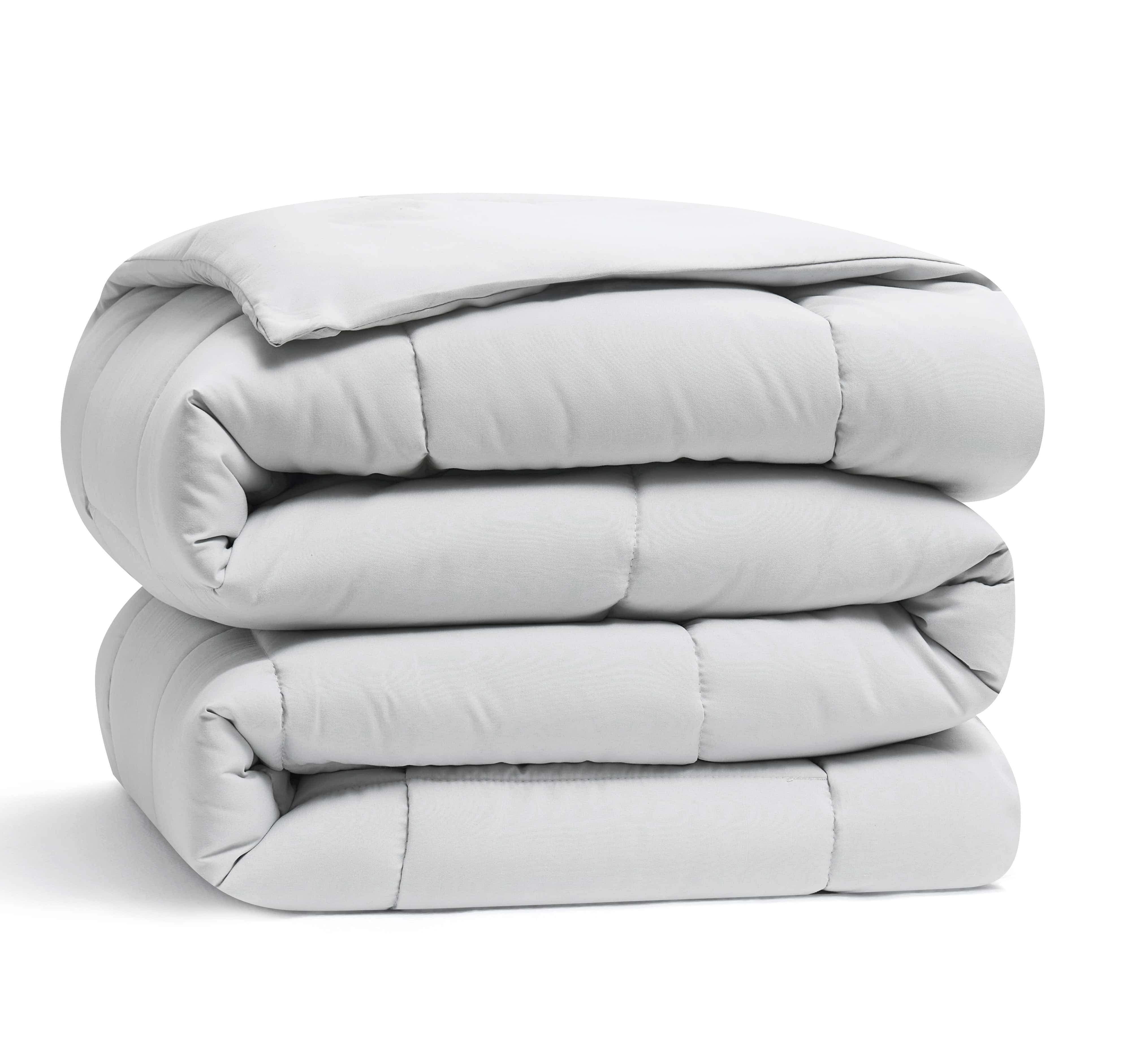 LammaLoe Queen Comforter, Quilted Down Alternative Comforter, All Season Duvet Insert with Corner Tabs,Light Gray