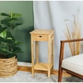 thumbnail image 6 of Eccostyle Bamboo Wood Grain Plant Stand with Drawer and Shelf in Natural, 6 of 10