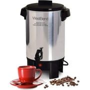 West Bend Highly Polished Aluminum Party Perk Coffee Urn Features Automatic Temperature Control Large Capacity with Quick Brewing Smooth Prep and Easy Clean Up NSF Certified, 30-cup, Silver