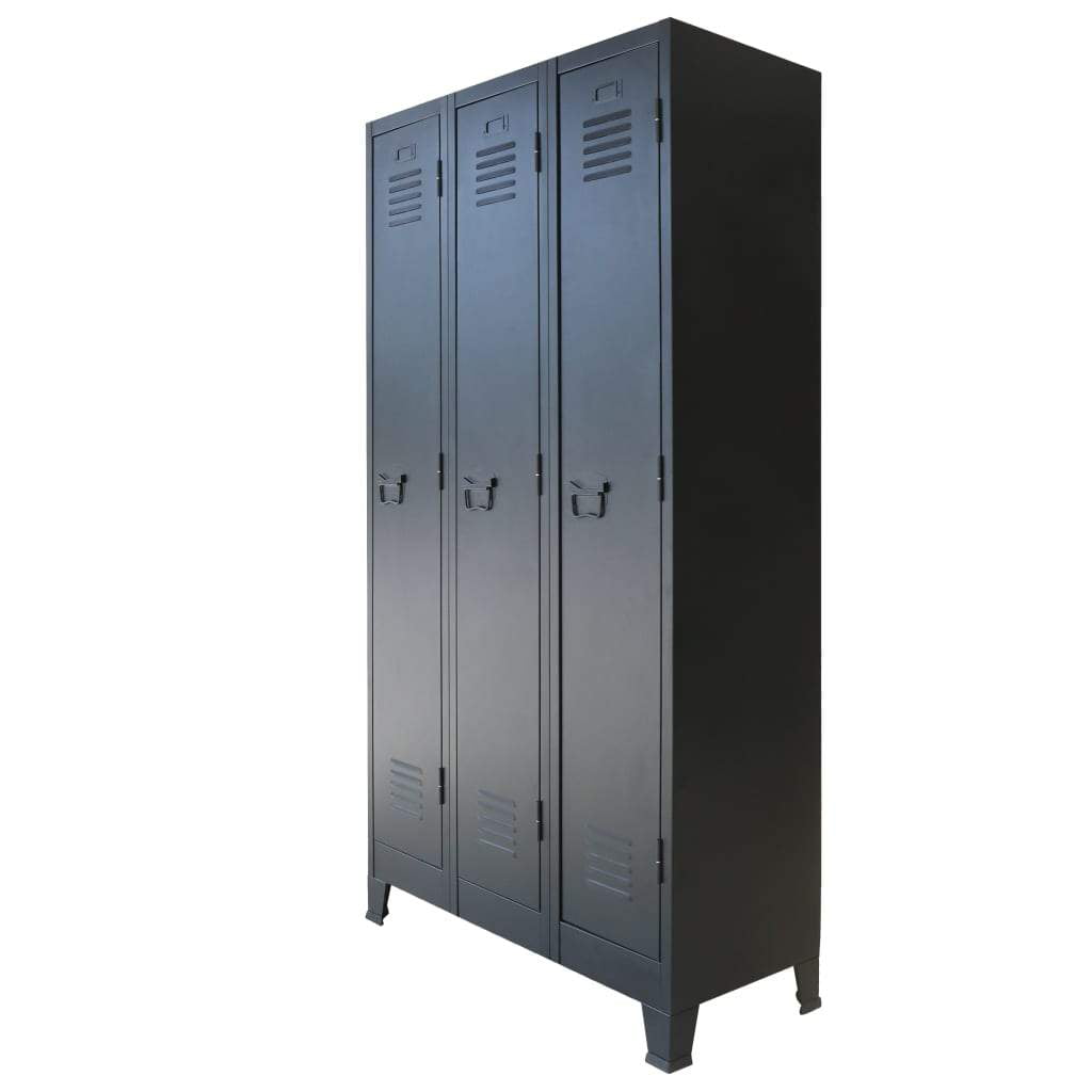 vidaXL Floor Cabinet,-Locker Rooms Locker Cabinet 3 compartments School and Company Storage Locker Organizer for Keeping Clothes and Personal belongings Organizer,Metal Storage Locker Cabinet 