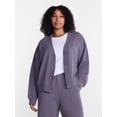 thumbnail image 2 of Athletic Works Women's and Women's French Terry Cardigan with Long Sleeves, Sizes XS-4X, 2 of 7
