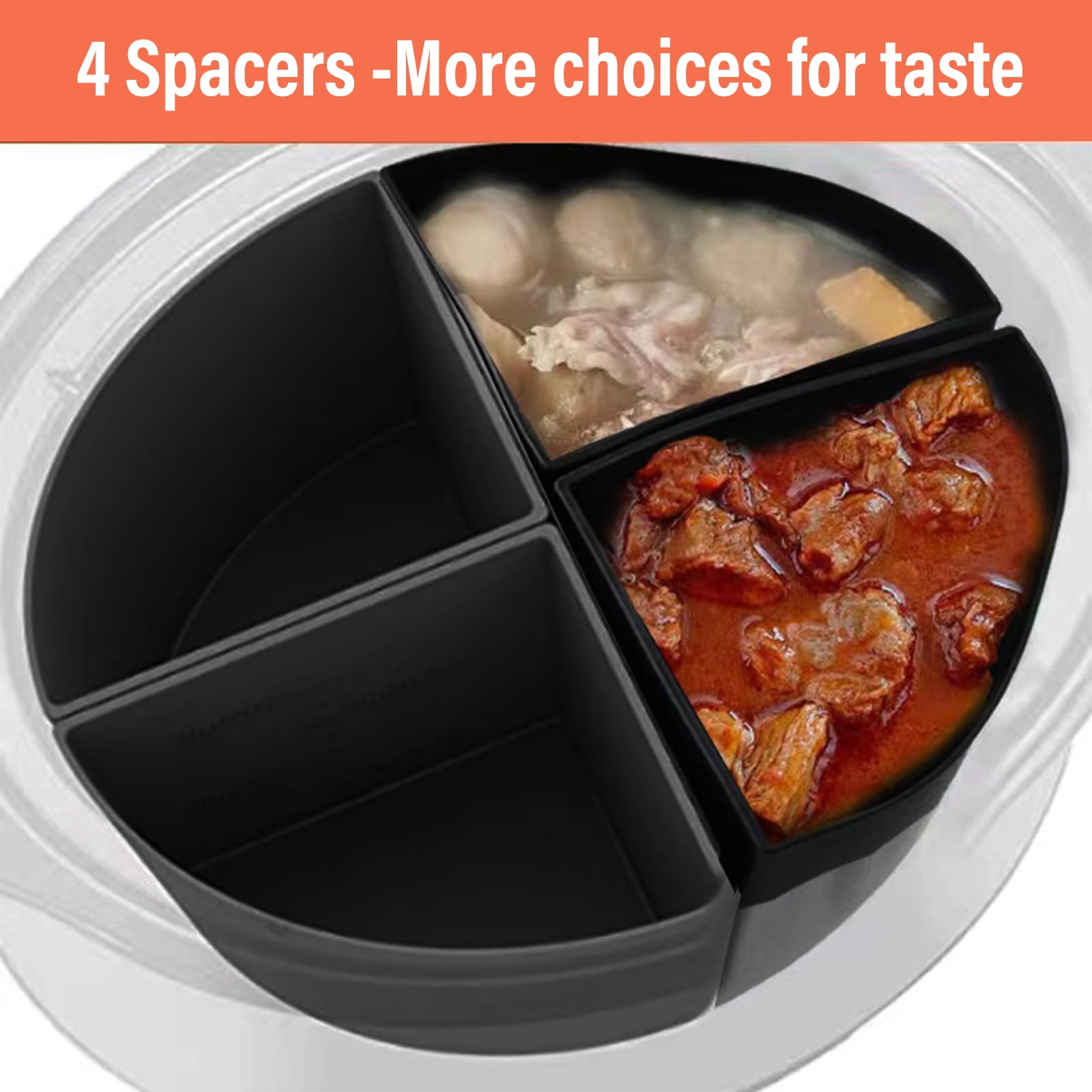Foldable Crock Pockets Slow Cooker Divider Silicone Insert BPA Free  Dishwasher Safe Reusable Silicone Mold For Crock-pot - AliExpress