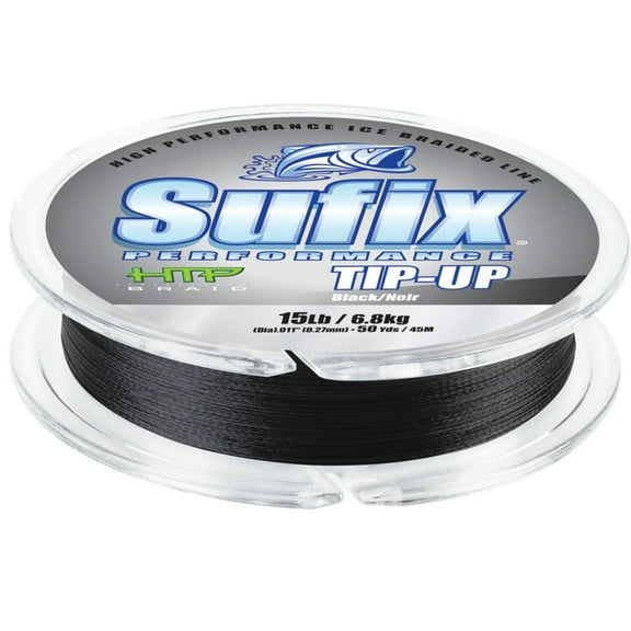 Sufix Performance Tip-Up Ice Braid Fishing Line, 15 lb, 150 Yds. - Black