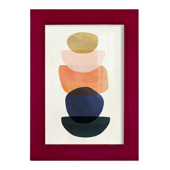 Mod Pods II -Framed Print w/glass-Cherry Red