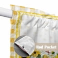 thumbnail image 4 of Swag Valance Curtains for Windows, Sunflower Light Filtering Kitchen Curtains with Rod Pocket, Yellow Flowers Yellow Plaid Farmhouse Window Treatment Valances for Living Room, 28x36 - 2 PCS, 4 of 9